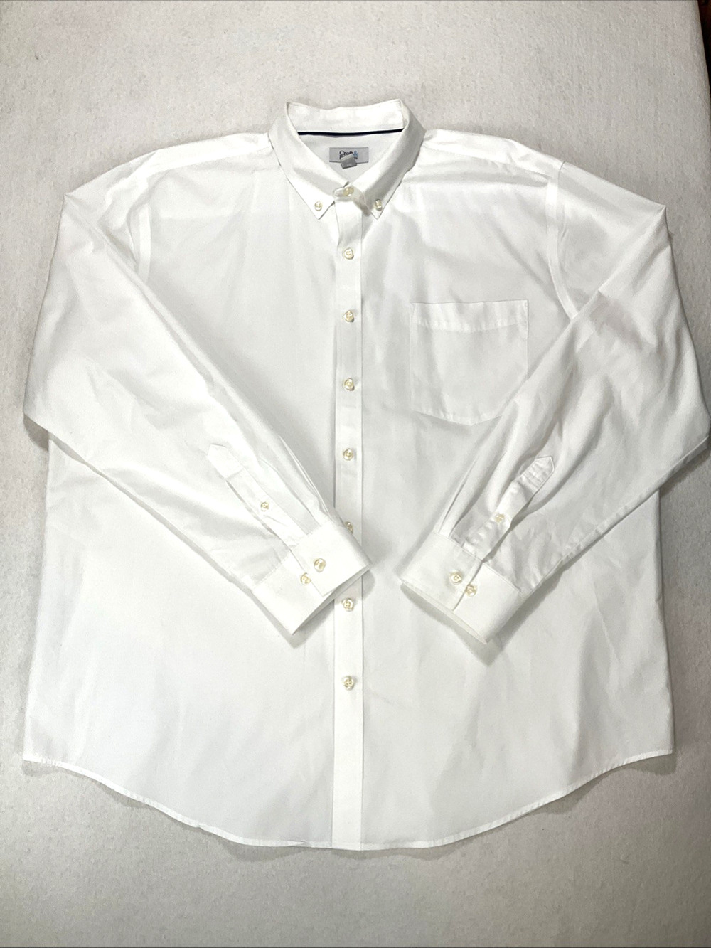 Croft & Barrow Men's Classic White Wrinkle Resistant Button-Down Dress Shirt XXL